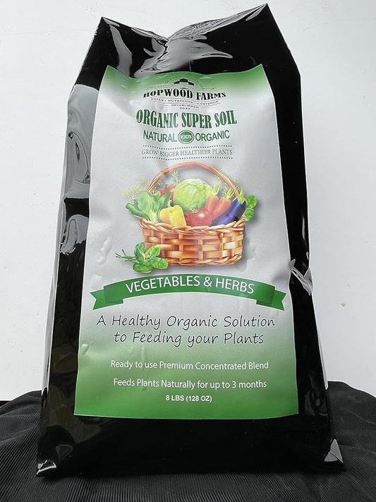 Hopwood Farms Organic Super Soil Concentrate - Natural 100% Organic - Vegetables & Herbs 6 Quart