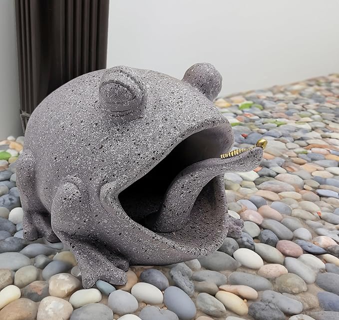 Frog Statues Gutter Downspout Extension Statues Garden Decoration,Animal Resin Statue Outdoor Decor,Downspout Diverter,Decorative Gutter Extension,3"×4" Downspout Extender Diverter Splash Block（Grey）