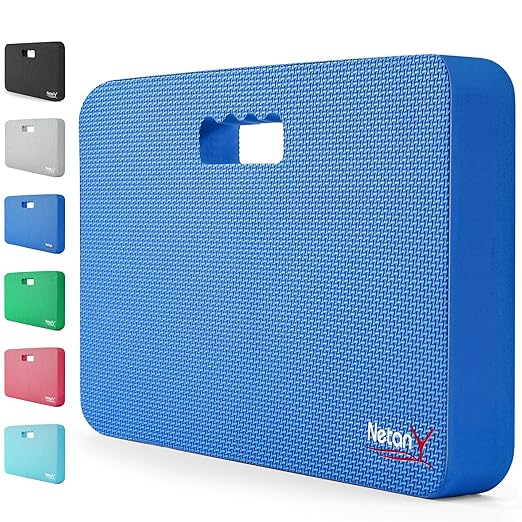 NETANY Extra Thick Kneeling Pad for Gardening, Comfortable Knee Pad Cushion, Extra Large Foam Kneeler Mat for Gardening, Baby Bath, Work, Exercise & Yoga, Mechanic, 17.8 x 11 x 1.5 in, Blue