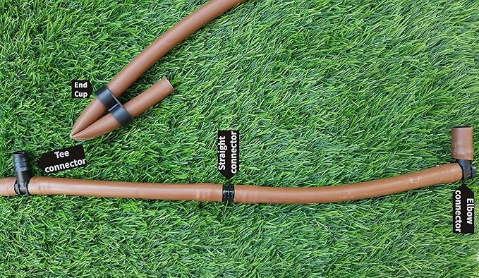 20-Piece Barb Connector Fitting Kit: 8 Straights, 6 Tees, 4 End Plugs, 2 Elbows, 16mm 0.520 Half-Inch ID, Garden Drip Irrigation, 670013-P