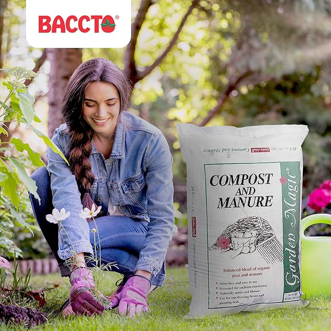 Compost and Manure Blend for Fertilizing Potting Soil Amendment in Planters, Raised Beds, and More, 40 Pound Bag, 4 Pack