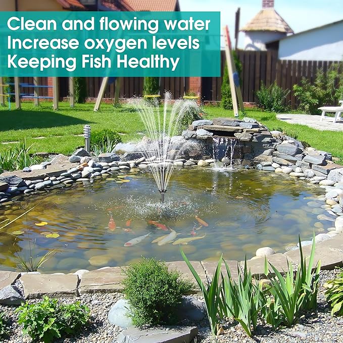 Biling Pond Filter with Water Pump Kits, Koi Pond Filter Box with 660GPH 110V/40W Pond Pumps for Outdoor Ponds, Pond Fountain Kit for Garden Water Tank Waterfall