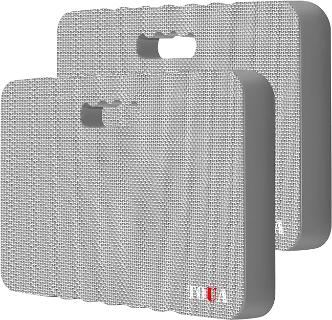 Kneeling Pad Thick Extra Large High Density Foam Comfort Kneeling Pad for Work Gardening Yoga Exercise Garden Knee Pad 2 Pack Gray