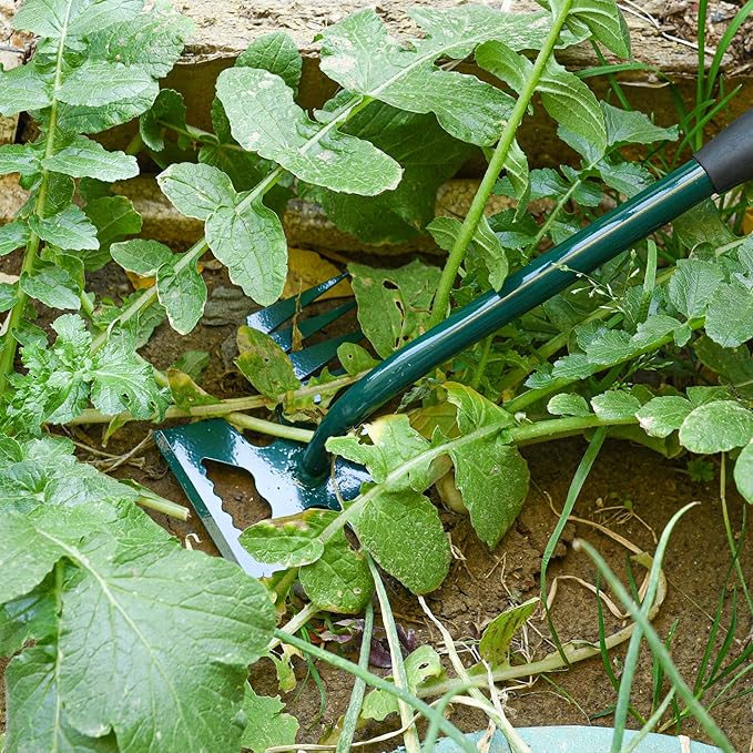 Weeding Artifact Uprooting Weeding Tool Claw Gloves Kit, 11 Teeth Dual Purpose Weed Puller, for Yard Farm Gardening Hand Weeder(11-Tooth)