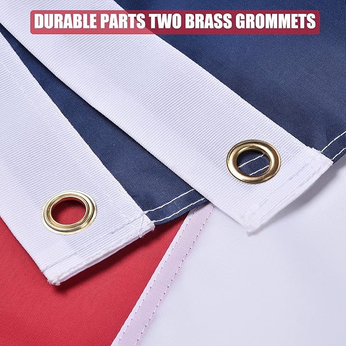 Texas State Flag 4x6 Ft, Deluxe Embroidered Heavy Duty Polyester Durable TX Outside Flags, Indoor/Outdoor, Sewn Stripes and Brass Grommets