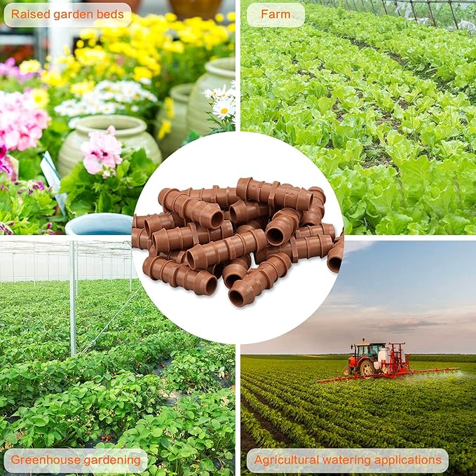 35-Pack Drip Irrigation Barbed Coupling Fittings, Barbed Connectors(17mm) Fit 1/2''(.600 ID) Drip Tubing,Sprinkler Tubing Connector for Drip Irrigation Systems