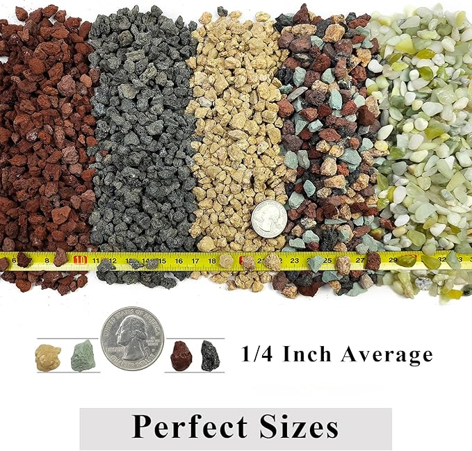 5 lbs Maifanitum Stones for Succulent,1/4 Inch Decorative Rocks for Indoor Plants, Bonsai, Soil Cover. Small Stones for Promote Soil Root Growth, Water Drainage and Plant Growth(5-8 mm)