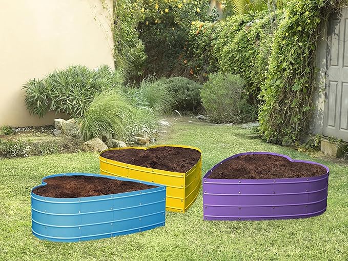 Galvanized Raised Garden Beds Outdoor // Planter Raised Beds for Gardening, Vegetables, Flowers // Large Metal Garden Box (Teal) // Tool-Free Assembly