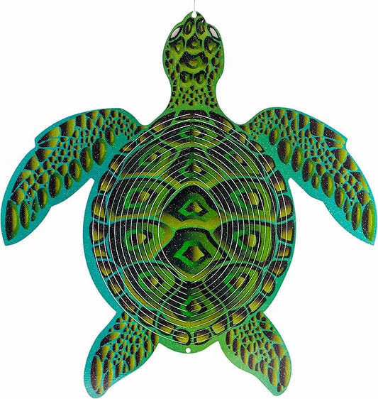Turtle Ornament Wind Spinners for Yard and Garden, Metal Ornaments for Garden Décor, Outdoor Wind Spinner, Turtle Gifts for Turtle Lovers, Outdoor Garden Decoration, 12 inch Wall Décor by ISEO