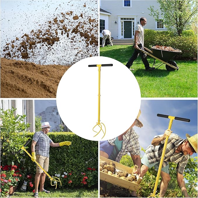 Garden Hand Tiller Garden Claw Twist Tiller Cultivator Tiller Soil Lossener Lawn Aerator Areator Loosen, Rototiller, Garden Bed and Plant Box Cultivator, Garden Tools.