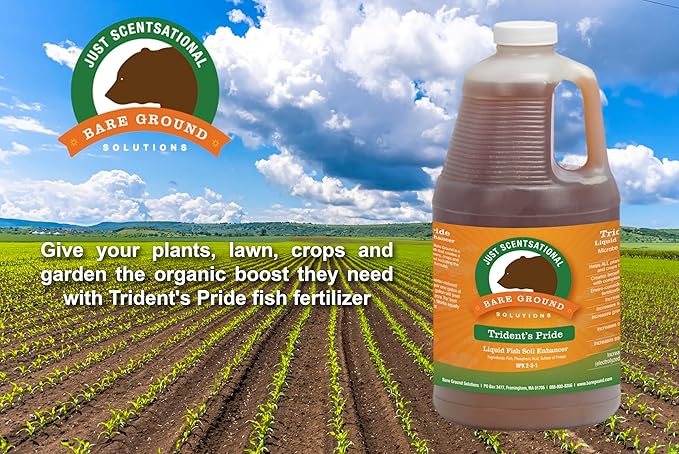 TP-64G Trident's Pride Organic Liquid Fish Hydroponic Soil Fertilizer, 64 oz (2 Quarts)