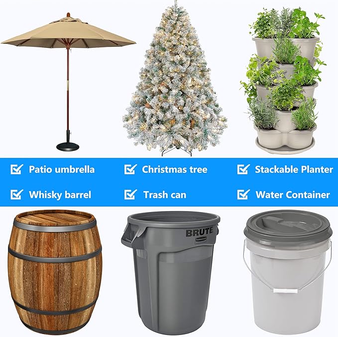 CASIMR Plant Caddy with Wheels, Heavy Duty 440lbs Capacity Rolling Plant Stand, 15-20 Inch Adjustable Indoor Outdoor Plant Dolly, Round Plant Roller Base Flower Pot Rack Holder Trolley Casters Tray