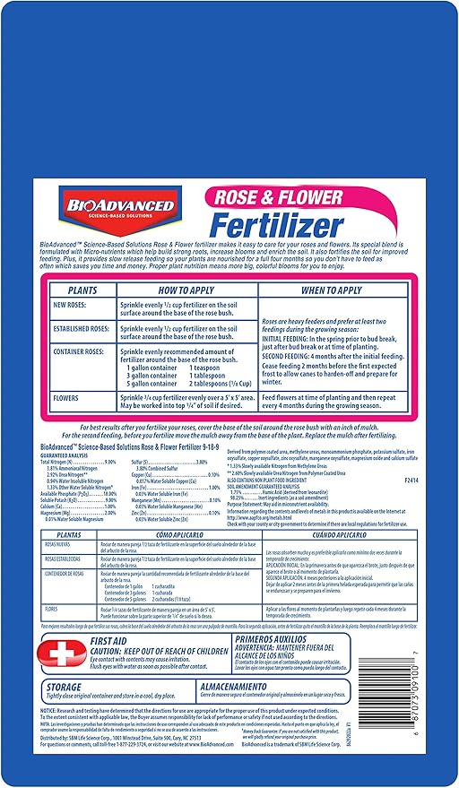 BioAdvanced Rose & Flower Fertilizer, Granules, 4 lb