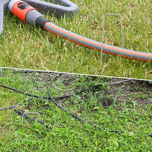 Heavy Duty Landscape Staples 6 Inch 11 Gauge, 20 Pack Garden Staples Galvanized Ground Stakes Anti-Rust Landscape Fabric Staples Garden Stakes for Irrigation Tubing, Fence, Weed Barrier, Ground Cover