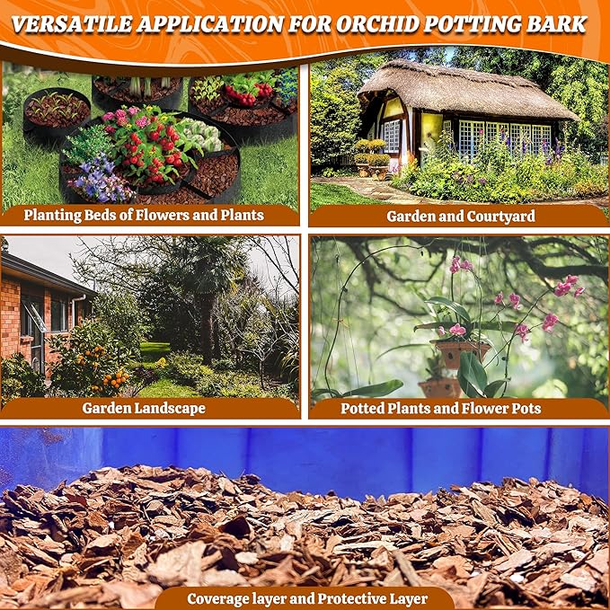 AVALUTION Orchid Potting Bark-3QT Organic Orchid Bark for Plants, All Natural Pine Bark Wood Chips Orchid Bark Potting Mix for Houseplant Mulch, Help Orchid Plants Root Health Development