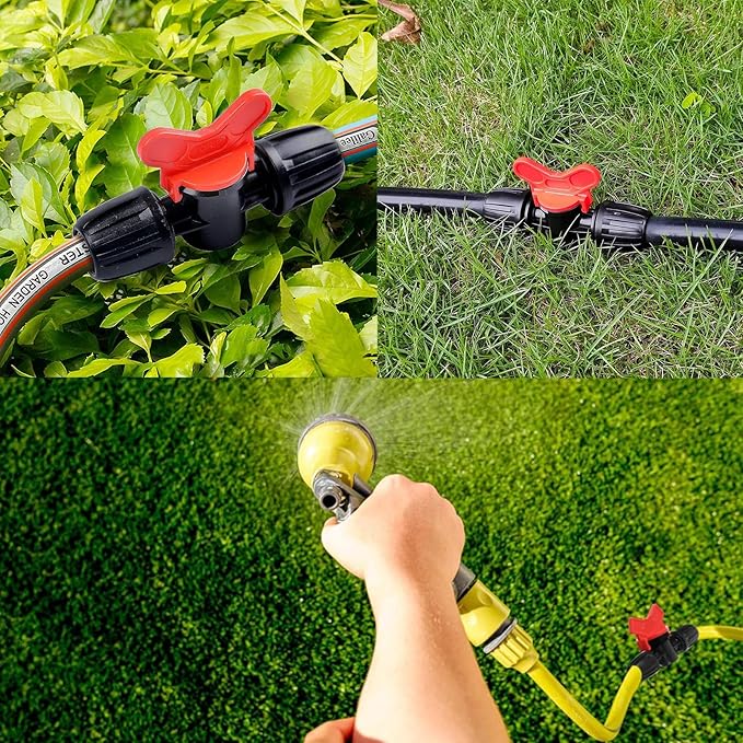 13 Pack Drip Irrigation Valve for 1/2 in Irrigation Tubing (1/2" Idx0.6-0.65" Od) Locked Barbed Ball Valve Drip Line Shut Off Valve Parts in Drip Irrigation Parts for Garden,16mm Drip Irrigation Parts