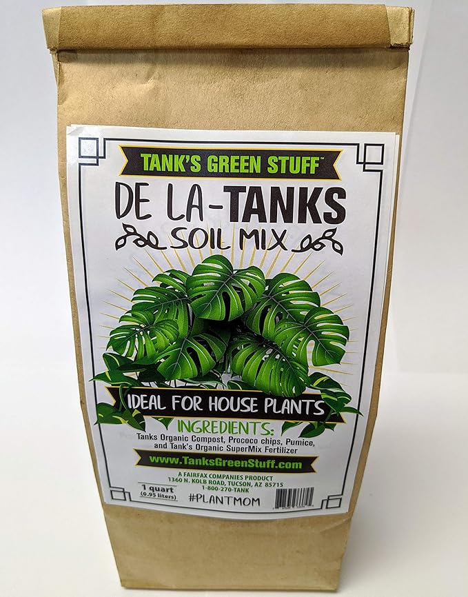 De La Tanks House Plant Mix 1 qt Bag - Premium Indoor Plant Soil Superior Indoor Potting Soil All-Purpose Potting Mix for Houseplants - Potting Soil for Indoor Plants All-Purpose Potting Mix