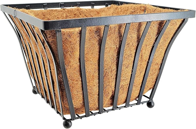 Arcadia Garden Products CB48 Series Solstice Square Planter 18", Black