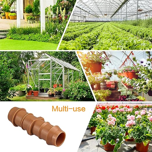 Drip Irrigation Fittings Barbed Couplings, 40 Pieces Drip Irrigation Coupler Connectors for 1/2 Inch Tubing, Drip Irrigation Tubing 0.600" ID 17mm Coupling Parts for Patio Lawn Garden Systems