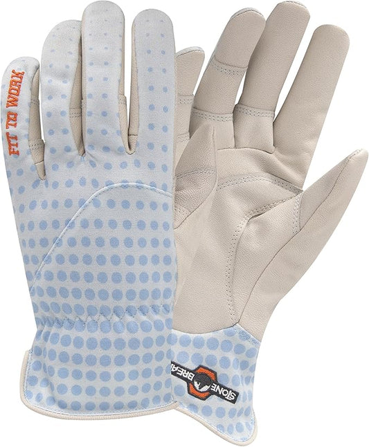 StoneBreaker Gloves Gardener Women's Gardening Glove, Large, Light Blue