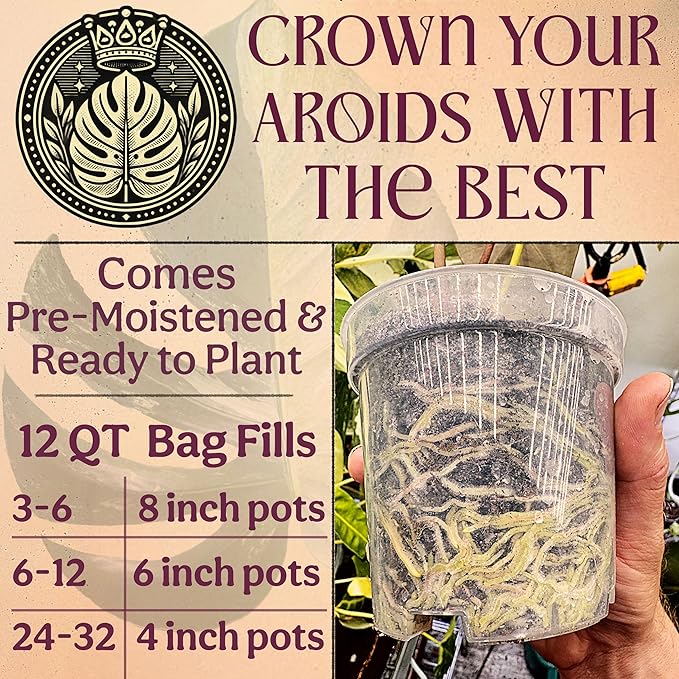 Craft Aroid Potting Mix- Elite Alocasia, Philodendron, Monstera Soil Mix, Chunky, Well Draining Potting Soil for Indoor Plants, All Tropical Plants & Houseplants, Peat Free 12QT