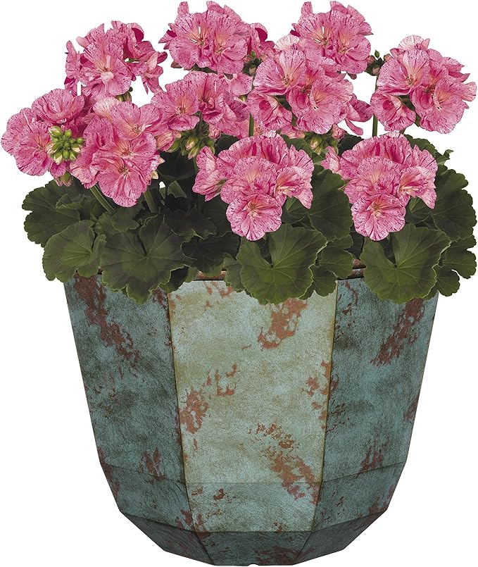 Classic Home and Garden Premiere Collection Planter, Shaina 15", Patina Copper