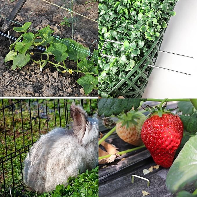 200 Pcs Garden Staples 6 Inch U-Shaped Landscape Staples,11 Gauge Heavy Galvanized Garden Staples are Suitable for Outdoor Fabric Irrigation Hoses, Artificial Turf Nails, Fixed Fences and Tents.