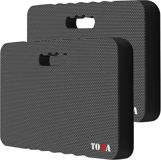 TOUA Kneeling Pad Thick Extra Large High Density Foam Kneeler Pad Mat for Gardening Yoga Exercise Bath (Black 2 Pack)