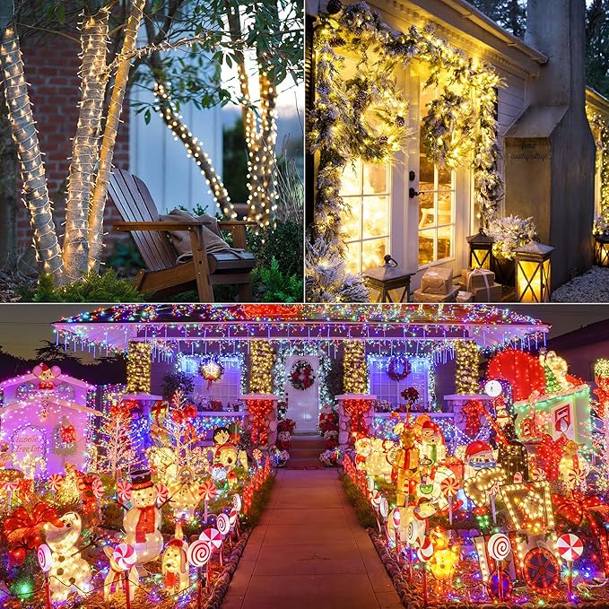 Color Changing Christmas Lights, 175ft 500 LED Warm White & Multicolor Christmas String Lights with Remote, 11 Modes Christmas Twinkle Lights Waterproof for Christmas Party, Garden, Xmas Tree Decor