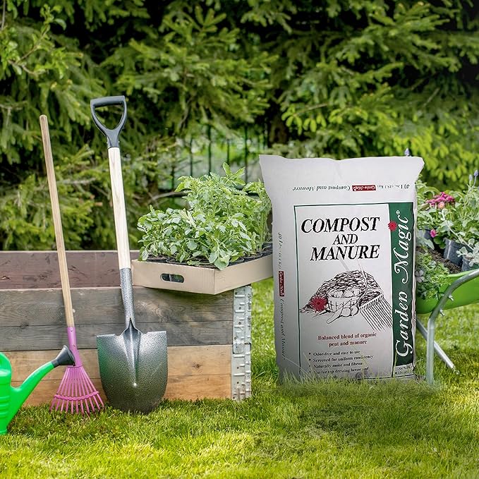 40 Pound Garden Magic Compost and Manure with Odor Free Blend and Naturally Moist and Fibrous for Lawn and Garden