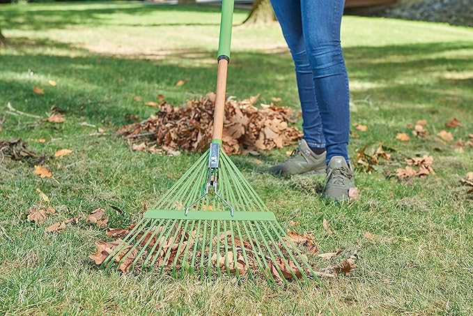 AMES 20201033 Steel Tine Leaf Rake with Hardwood/Steel Handle, 22 Tines