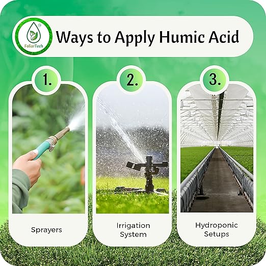 Humic Acid Organic Lawn Fertilizer - Fulvic Humic Mineral Blend for Trees, Shrubs, Ornamentals, Vegetables & Crops - Enhancer & Garden Soil Conditioner by FoliarTech, 34 OZ