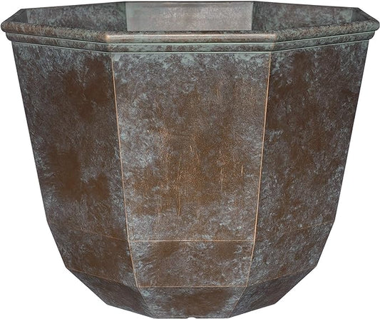 Classic Home and Garden Premiere Collection Planter, Shaina 15", Weathered Copper