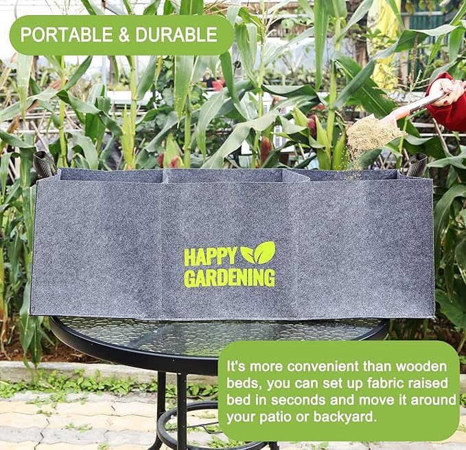 Fabric Grow Bags, 2-Pack Raised Garden Bed with Handle for Vegetable Herbs, Fabric Plant Pots Indoor Outdoor, 3 sq. ft.