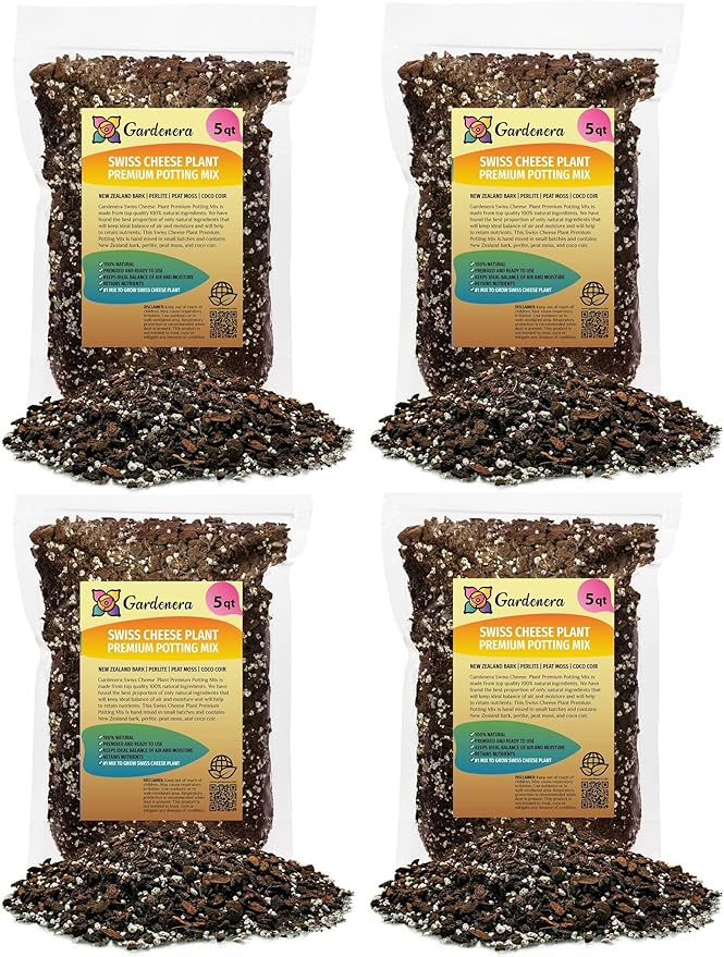 Monstera Swiss Cheese Plant Potting Mix - Monstera Deliciosa Blend for Optimal Nutrients, Aeration, and Drainage - 20 Quart