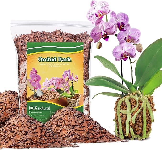 9qt Orchid Bark Horticultural Grade- Natural Mulch for Potted Plants, Root Development of Orchid Plants and Garden Soil Amendment Mix
