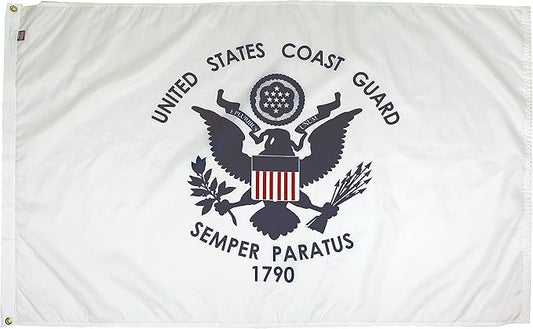 FlagSource U.S. Coast Guard Nylon Military Flag, Made in The USA, 3x5'