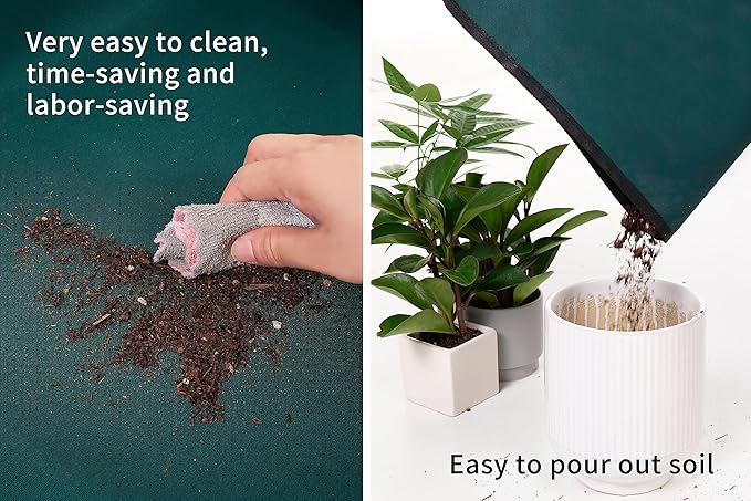 KONMAY Extra Large Foldable Waterproof Repotting Mat for Indoor Plants Transplanting and Soil Mess Control - 40''X60'' Thicken Potting Tray Gardening Mat for Succulent Repotting