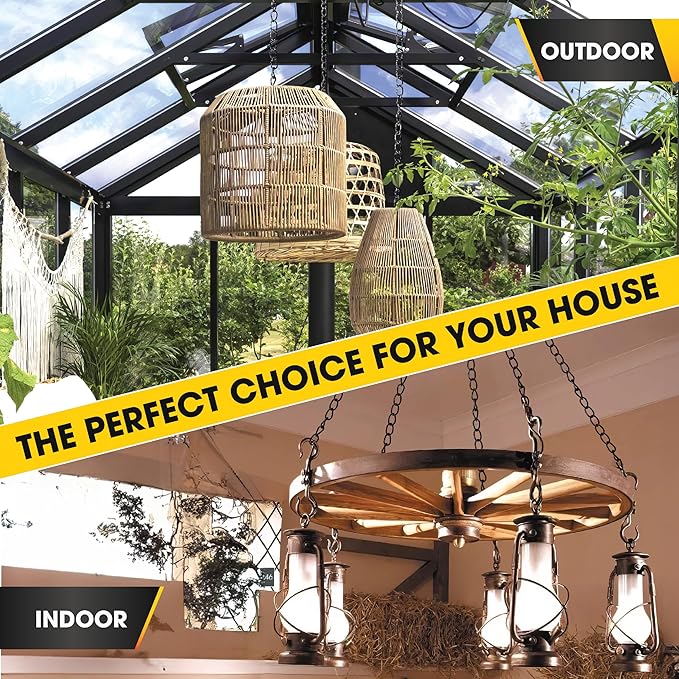 [Upgraded] 50FT Black Electroplated Steel Hanging Chain Roll, Pliers Included, 20LBS Load Capacity, Durable, Rust-Resistant, Adjustable Length for Hanging Bird Feeders, Planters, Lanterns, Billboards