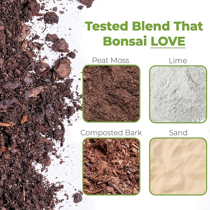 Bonsai Soil by Perfect Plants - 8qts. Premium All-Purpose Mix | Perfect for Several Bonsai Tree Plants | Made in Small Batches in The USA