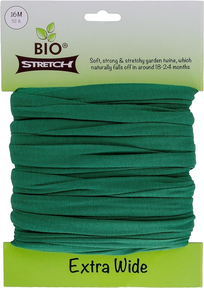 Extra Wide Soft Tree Ties - Strong & Stretchy Support for Large Plants & Young Trees - Cut-to-Length Green Garden Tape for Home & Professional Gardening (52 ft / 16M)