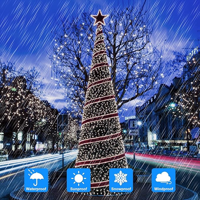 Extra-Long 288FT 800LED Solar Fairy String Lights, 4-Pack 72FT 200 LED Outdoor Twinkle Lights Waterproof 8 Lighting Modes Cool White Silver Wire Lights for Deck Backyard Tree Garden Fence Pool Party