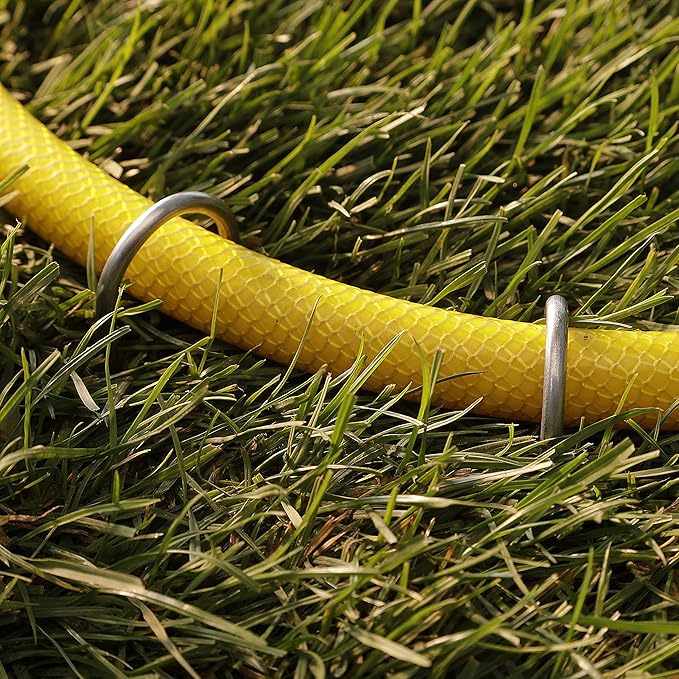 100-Pack Anti-Rust 8 Inch 9 Gauge Heavy-Duty U-Shaped Garden Securing Stakes/Spikes/Pins/Pegs - Hot Dipped Galvanized Sod Staples for Anchoring Landscape Fabric