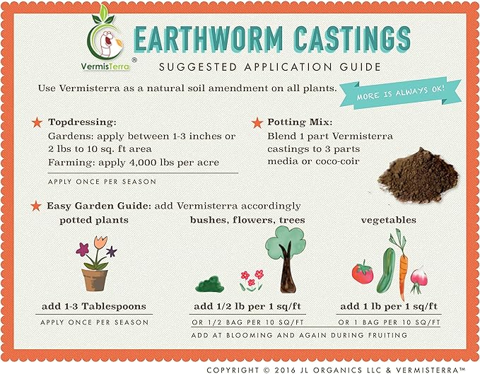 Premium Earthworm Castings - Organic 10 LB, Very fine, Low Moisture Content, Easy to Spread. Seed Starting, propgation, Improve Soil Structure, Natural Plant Hormones for Fertility