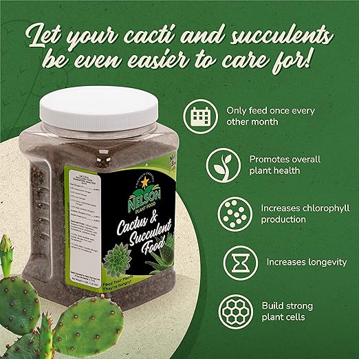 Nelson Plant Food - NutriStar Cactus and Succulent Plant Food - Cacti and Succulent Fertilizer - Plant Fertilizer for Cactus and Succulents