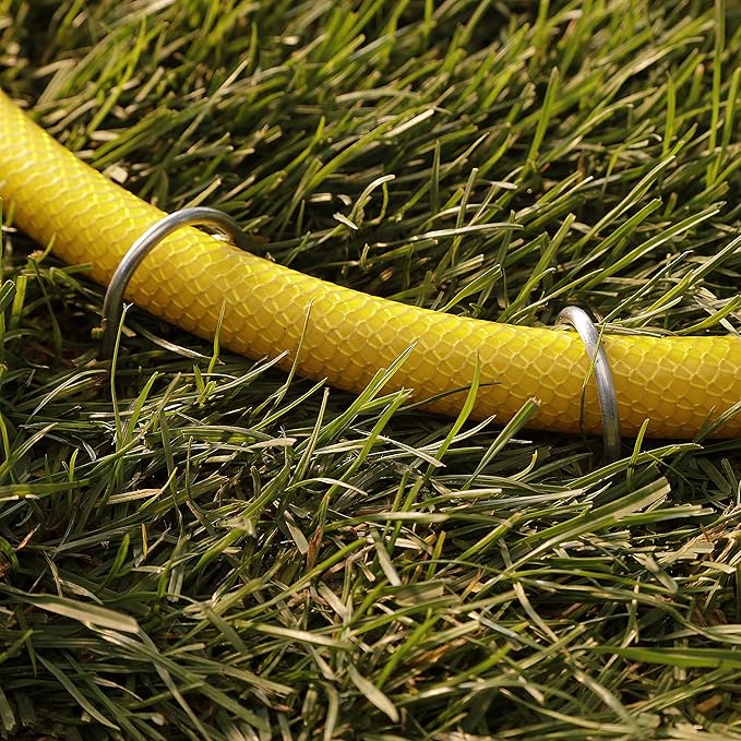 500-Pack Anti-Rust 6 Inch 11 Gauge Round-Top Heavy-Duty U-Shaped Garden Securing Stakes/Spikes/Pins/Pegs - Hot Dipped Galvanized Sod Staples for Anchoring Landscape Fabric