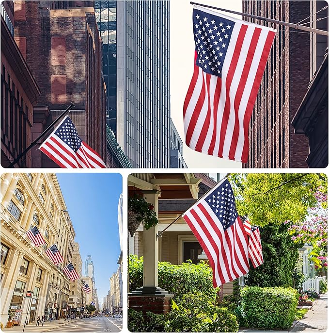 American Flag 30x50 Outside, US Flags for Outdoor Indoor, Heavy Duty Durable, Deluxe Embroidered Stars, Brass Grommets, Sewn Stripes, Vivid Color, Fade Resistant and waterproof