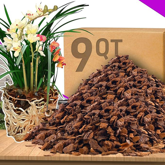 9qt Orchid Bark Horticultural Grade- Ideal for Phalaenopsis, Epiphytic Orchids and Other Plants Potting, Repotting, Root Development Water Retention