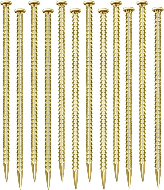 12 Pieces 12-Inch Garden Ground Stakes Galvanized Steel Rebar Stakes - Heavy Duty Ground Anchors for Tents, Position Stakes Kits,Fences Stakes, and Trampolines Stakes