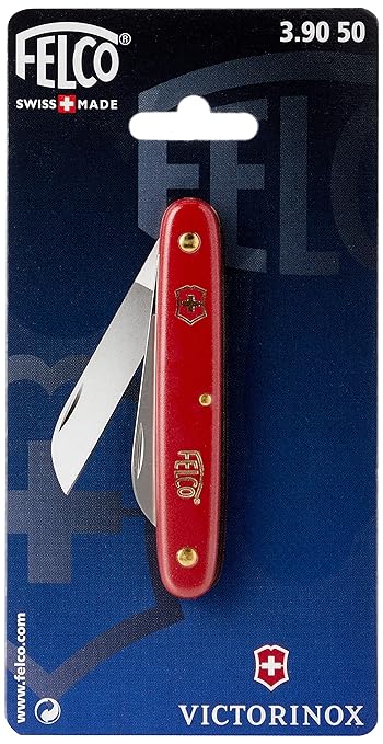 FELCO Grafting & Garden Pruning Knife (3.90 50) - Light Weight All-Purpose Knife with Straight Blade, red, 2.25-inches (V39050)